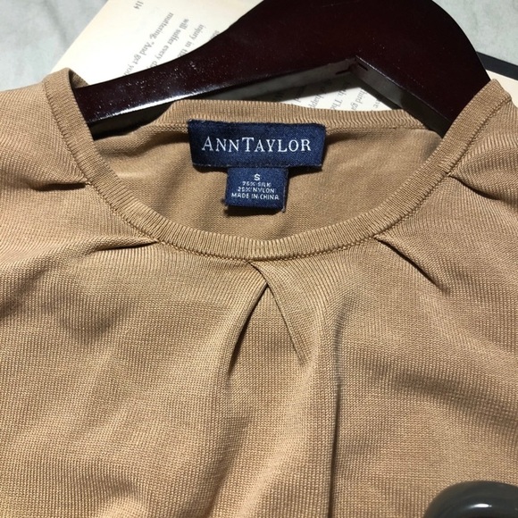 Ann Taylor small long sleeved top, tan - Picture 4 of 7